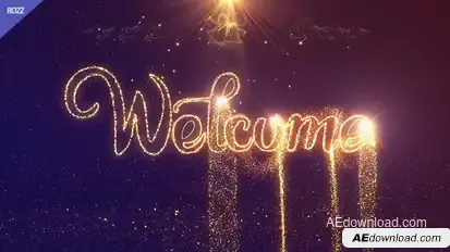 Welcome Gold Lines Logo Stings template preview