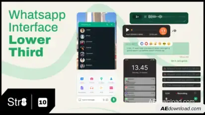 Whatsapp Interface Lower Third Logo Stings template preview