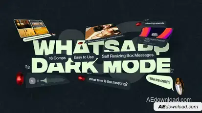 Whatsapp Messages (Dark Mode) Elements template preview
