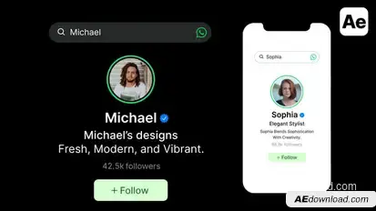 WhatsApp Search Bar, Profile, Result Elements template preview