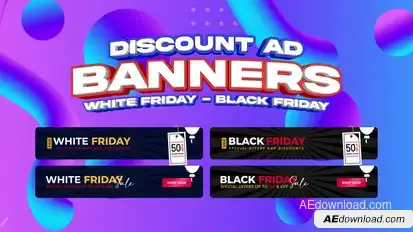 White Friday & Black Friday Banner Titles template preview
