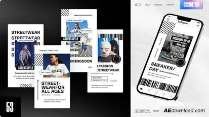 White Street Instagram Stories Video Displays template preview