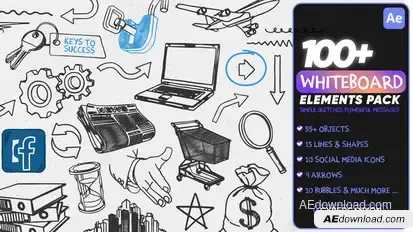 Whiteboard Elements Pack Elements template preview