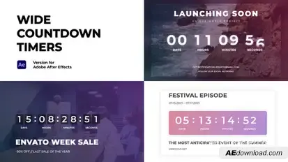 Wide Countdown Timers Elements template preview