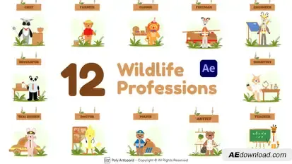 Wildlife Professions For After Effects Elements template preview
