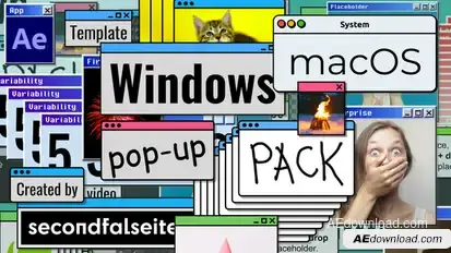 Windows / macOS Pop-up Pack | After Effects Elements template preview