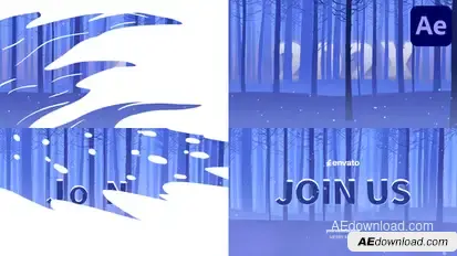 Winter Forest Logo Opener for After Effects Openers template preview