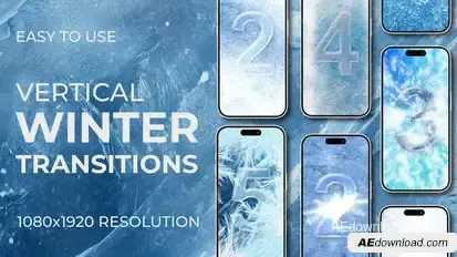 Winter Frost Ice Snowball Vertical Transitions Elements template preview