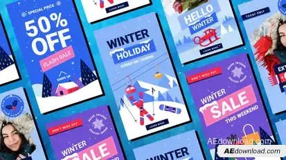 Winter Frost Snow Instagram | Christmas Holidays Reels 1 Openers template preview