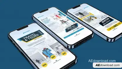 Winter Holiday Instagram Stories Video Displays template preview