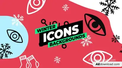 Winter Icons Backgrounds Elements template preview