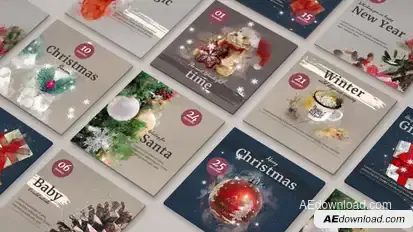 Winter Illustrated Instagram Post Video Displays template preview