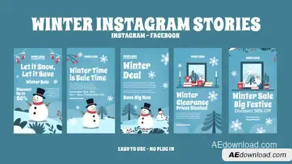 Winter Instagram Stories Openers template preview