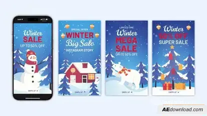 Videohive Winter Sale Instagram Stories 55532656 Openers template preview