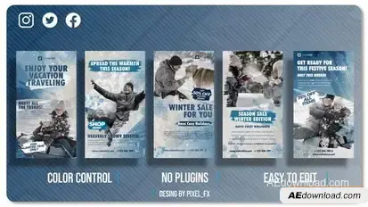 Winter Sale Instagram Stories Openers template preview