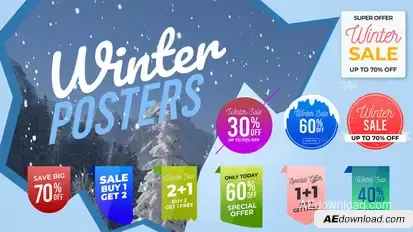Winter Sale Posters & Labels Titles template preview