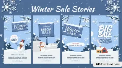 Winter Sale Stories Video Displays template preview