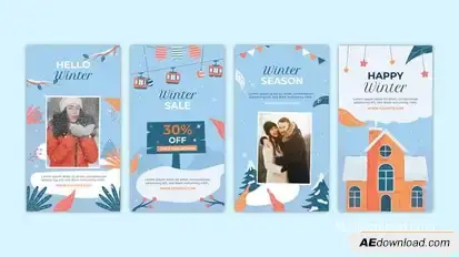 Videohive Winter Season Instagram Stories 54383015 Openers template preview