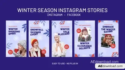 Winter Season Instagram Stories Openers template preview