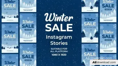Videohive Winter Season Sale Instagram Stories Openers template preview