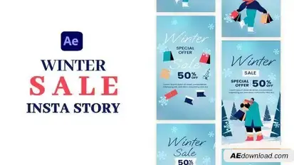 Videohive Winter Shopping Instagram Stories Openers template preview