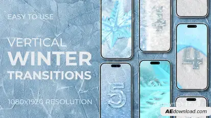 Winter Snowflakes Christmas Vertical Transitions Elements template preview