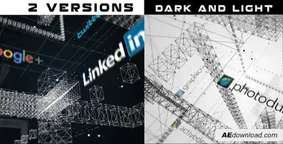 Wireframe 3D Grid Logo Stings template preview