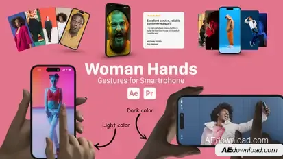 Woman Hand Gestures for Smartphones Product Promo template preview