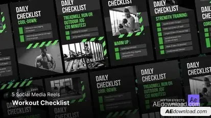 Workout Checklist - Social Media Reels Product Promo template preview