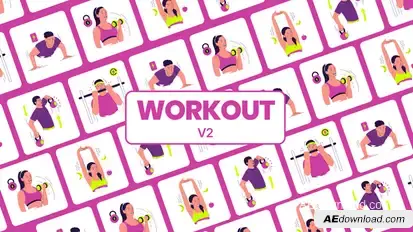 WorkOut Icon Animation Elements template preview