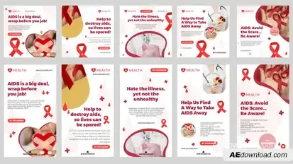 World Aids Day Feed and Stories Instagram Openers template preview