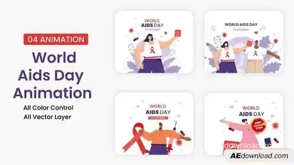 Videohive World AIDS Day Illustration Scene Elements template preview