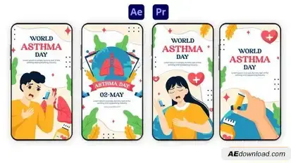 Videohive World Asthma Day Instagram Story Elements template preview