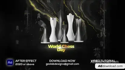 World Chess Day Video Displays template preview
