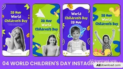 Videohive World Childrens Day Instagram Story Elements template preview