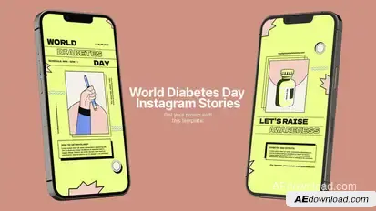 World Diabetes Day Instagram Stories Openers template preview