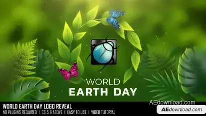 World Earth Day Logo Reveal Logo Stings template preview