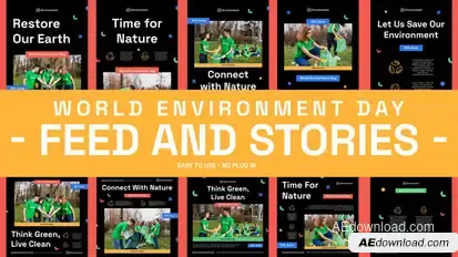 World Environment Day Feed and Stories Instagram Openers template preview