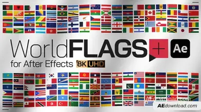 World Flags Plus for After Effects Elements template preview