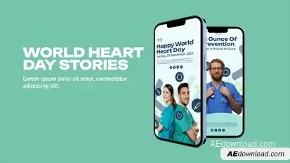 World Heart Day Stories Video Displays template preview