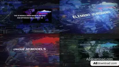 World Map For Element 3D Elements template preview