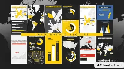 World Map Pro - Infographic Stories Infographics template preview