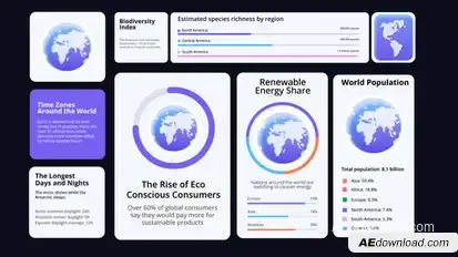 World Maps Infographic Elements template preview