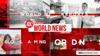 World News Opener broadcast-packages template preview