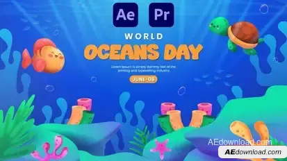 Videohive World Oceans Day Intro Logo Stings template preview