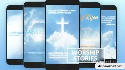 Worship And Prayer Instagram Stories Titles template preview