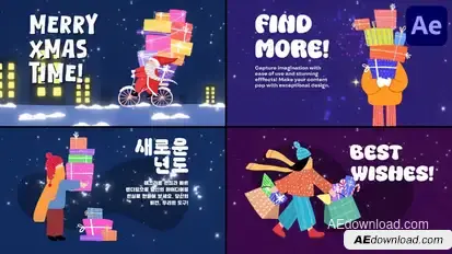 Xmas Gifts Slides for After Effects Openers template preview