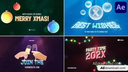 Xmas Posters Typography | After Effects Titles template preview