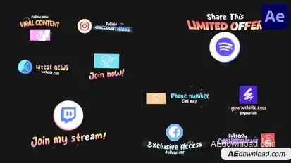 Xmas Social Media Lower Thirds for After Effects Elements template preview