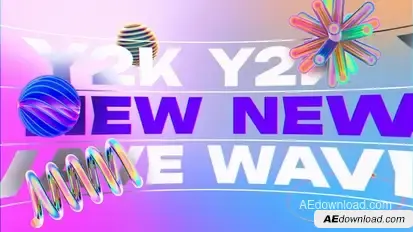 Y2k Shapes Intro Video Displays template preview